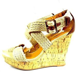 CHARLOTTE RUSSE PLATFORM WEDGE SANDALS SIZE 7